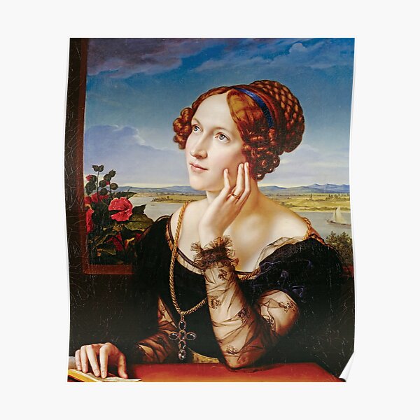 Wilhelmine Begas, the Artist's Wife - Carl Joseph Begas Poster