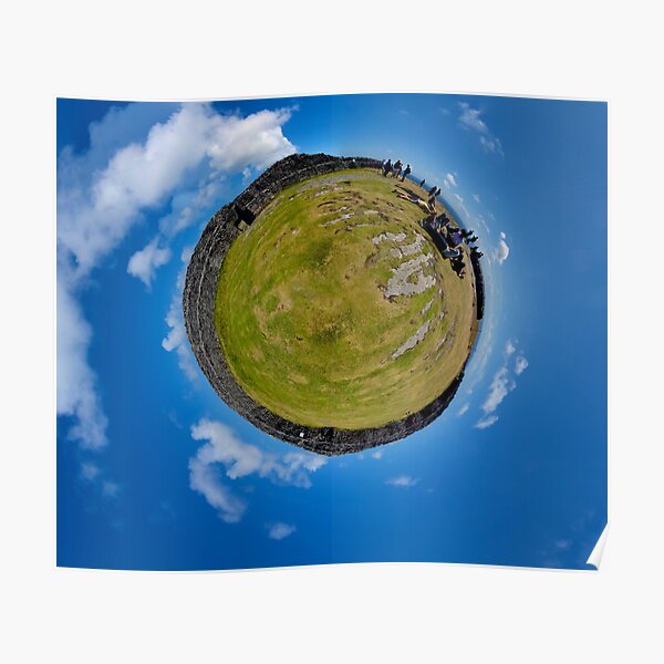 Fortified Ball - Inside Dun Aengus stone fort Poster
