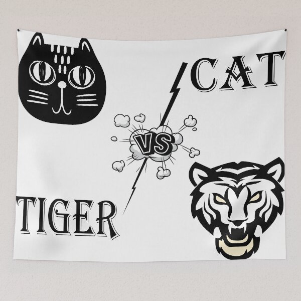 Item preview, cat vs tiger funny classic t-shirt for men and women 2021 designed and sold by zakariadesigner.