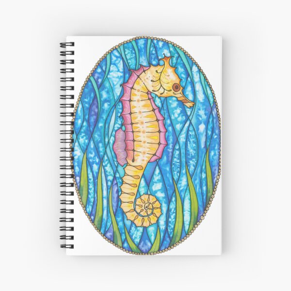 Seahorse silk painting Spiral Notebook