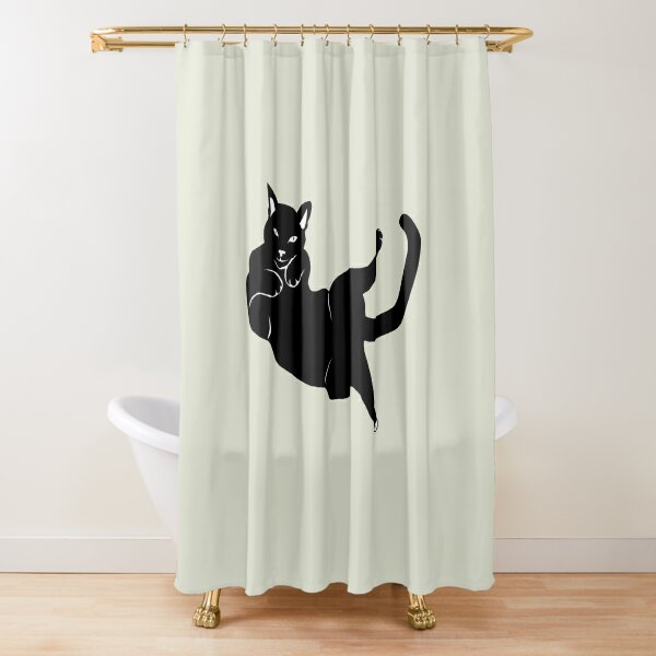 Rideaux De Douche Sur Le Theme Chat Noir Redbubble