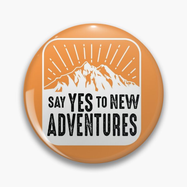 Item preview, Say Yes To New Adventures Mountains Camping Thrill Seeker Orange Background designed and sold by BrokenUnicorn.