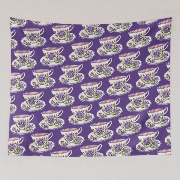 Item preview, Tea Cup Pattern - Purple designed and sold by Kelly  Gilleran.