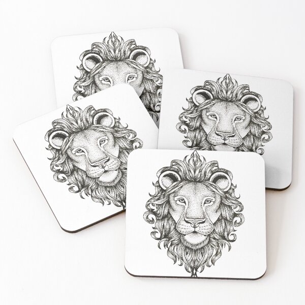 Aperçu de l'œuvre Lion Dotwork créée et vendue par Agavadesigns.