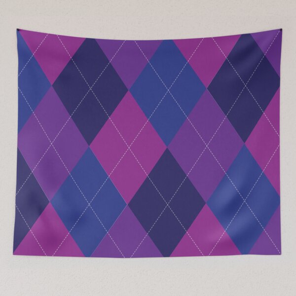 Item preview, ARGYLE BLUE PURPLE FUCHSIA DESIGN designed and sold by BLMcreations.