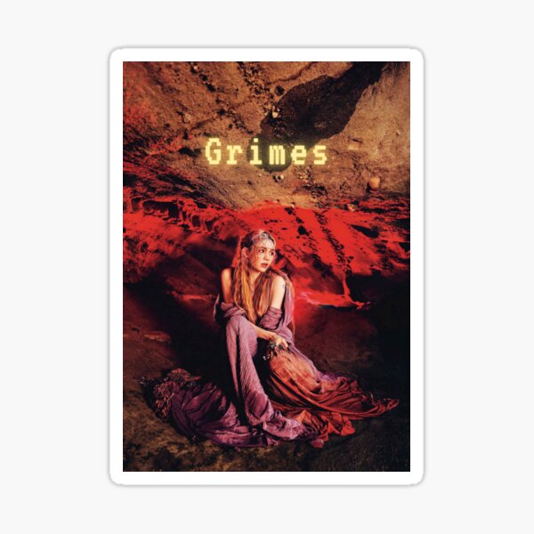 grimes fiery pixels Sticker