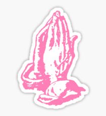 Praying Hands Pink Sticker