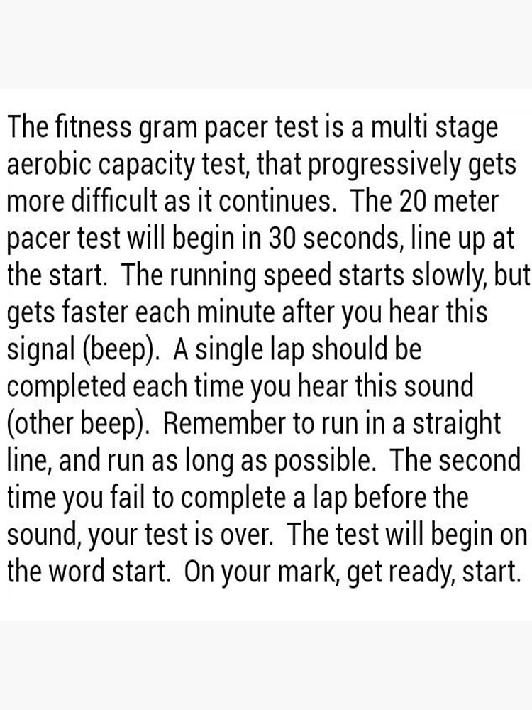 Fitness Gram Pacer Test Greeting Card By Abigshelf Redbubble