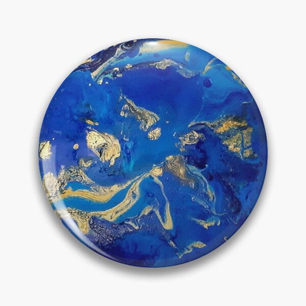 Artikelvorschau, MARBLING GOLD UND BLAU abstrakt entworfen und verkauft von Hagar Cohen.