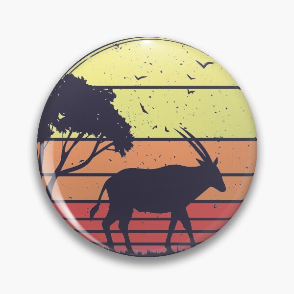 Item preview, Gemsbok Antelope Vintage Retro Sunset - Alma salvaje designed and sold by faudeltn.