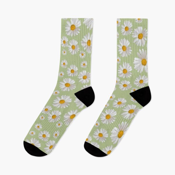 Item preview, Daisy print greenish background designed and sold by Ponted.