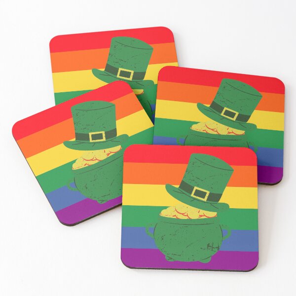 Item preview, Pot of gold and leprechaun hat on rainbow background designed and sold by fowons.
