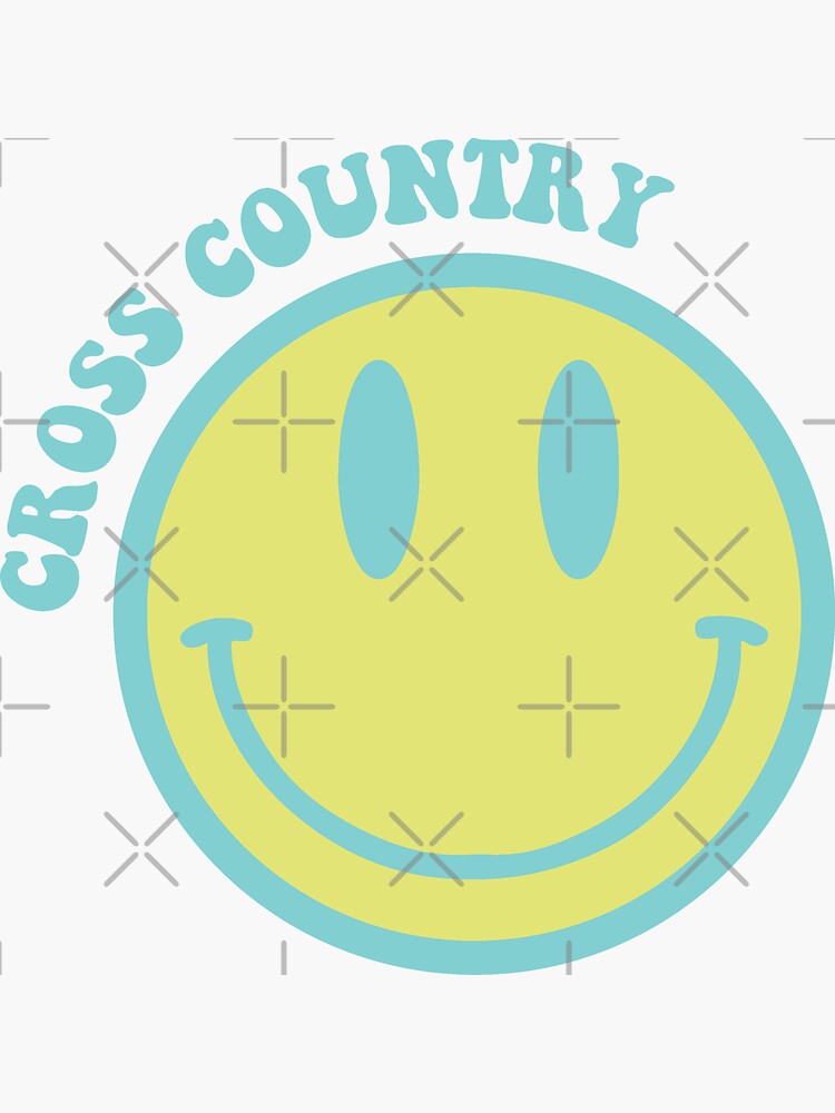 "Cross Country Smiley Face" Sticker for Sale by melinab1116 Redbubble