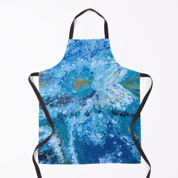 Item preview, Acrylic Paint Pour Splash with blue, white, black and yellow. designed and sold by KinsleyCole.