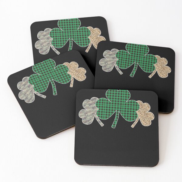 Item preview, Crazy Shamrock Trio - Plaid, Camo and Leopard | Fun St. Patrick's Day Design designed and sold by Rabbitti.