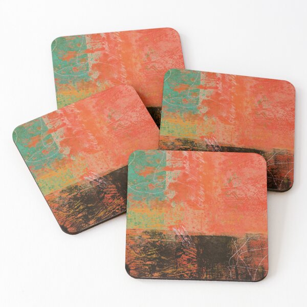 Item preview, Orange and Green Textured Abstract Modern Art Painting designed and sold by NancyMerkle.