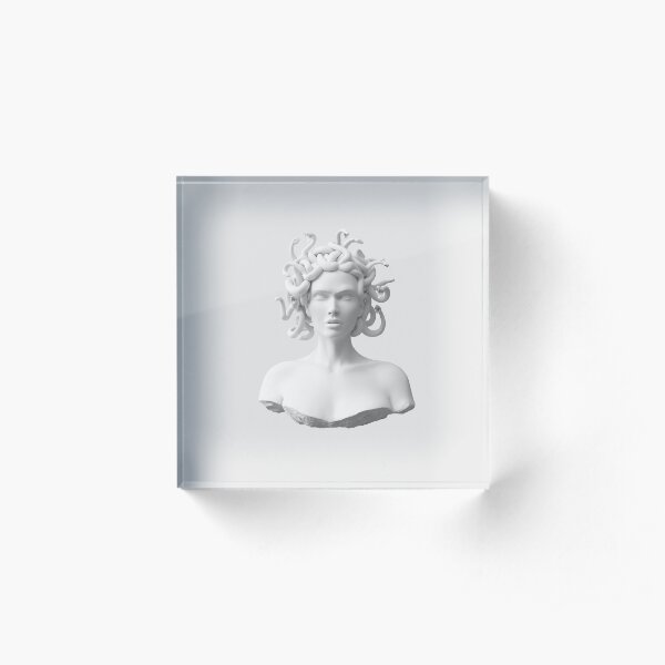 Marble Medusa Bust Acrylic Block