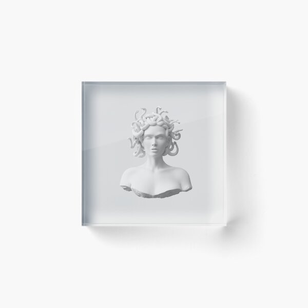 Marble Medusa Bust Acrylic Block
