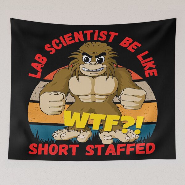 Item preview, MEDICAL LAB SCIENTIST TECH  BIG FOOT RETRO SUNSET WTF?! SHORT STAFFED FUNNY  designed and sold by Hippiesole.