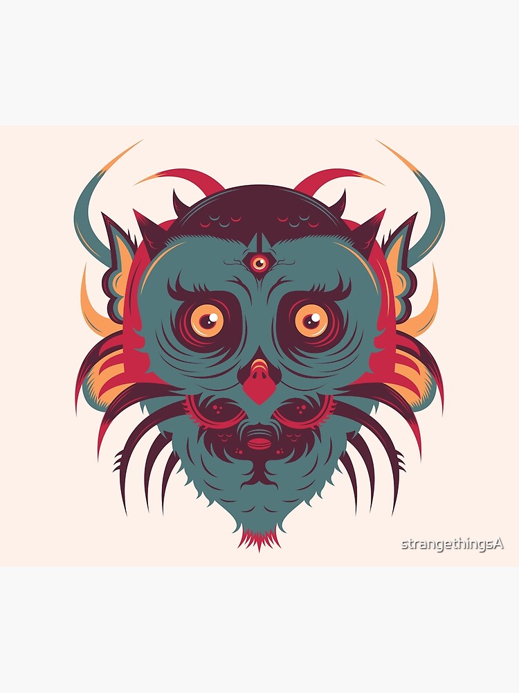 Thumbnail 2 of 2, Duvet Cover, Great Horned Owl designed and sold by strangethingsA.