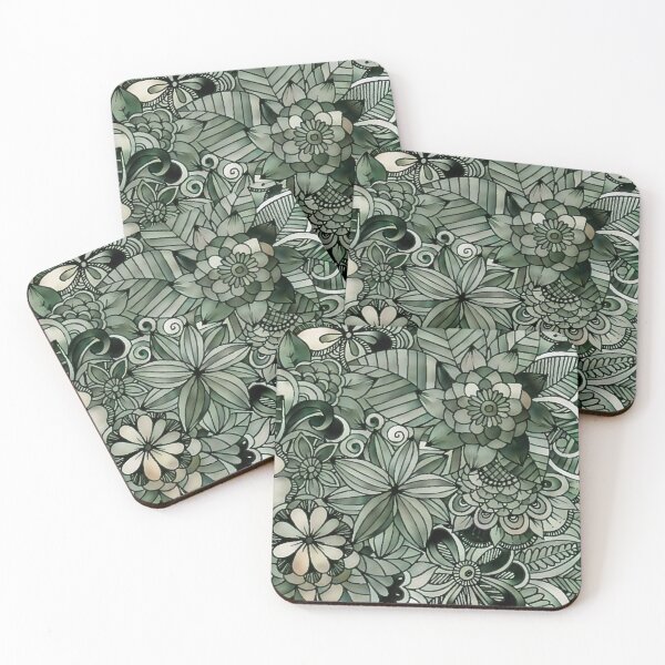Item preview, Green Flower Pattern designed and sold by ClassicalAnime.