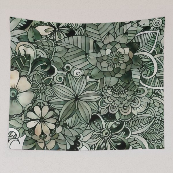 Item preview, Green Flower Pattern designed and sold by ClassicalAnime.