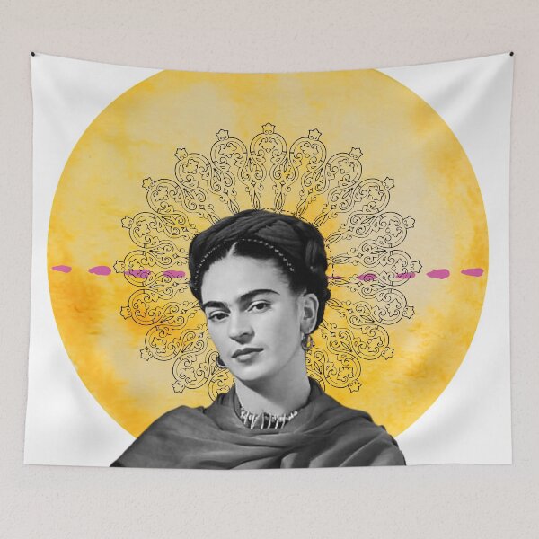 Item preview, Frida Kahlo, watercolor flowers, color, black and white designed and sold by Adriana C (All about Frida).