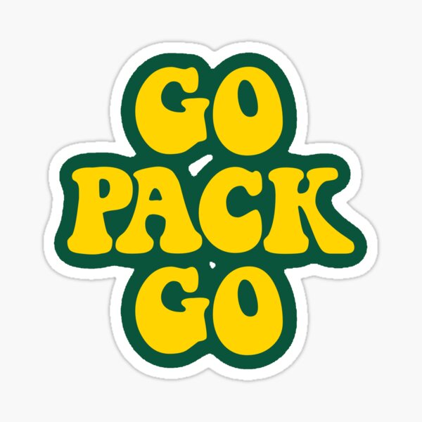 'Go Pack Go yellow and green Digital Art for the Green Bay Packers' Sticker  for Sale by emfseal