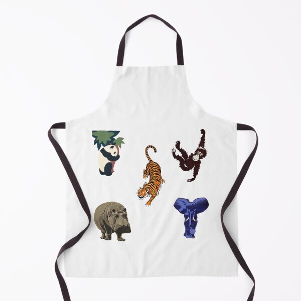 Item preview, zoo animals sticker pack, tiger, monkey, hippo, elephant, panda designed and sold by Nostrathomas66.