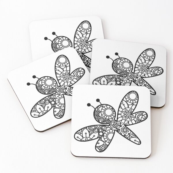 Item preview, Dragonfly Mandala Insect Zentangle Zen Pattern Yoga Gift designed and sold by Style4You24.