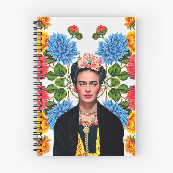 Item preview, Frida Kahlo print, flowers, color on white Mexican tablecloth designed and sold by Adriana C (All about Frida).