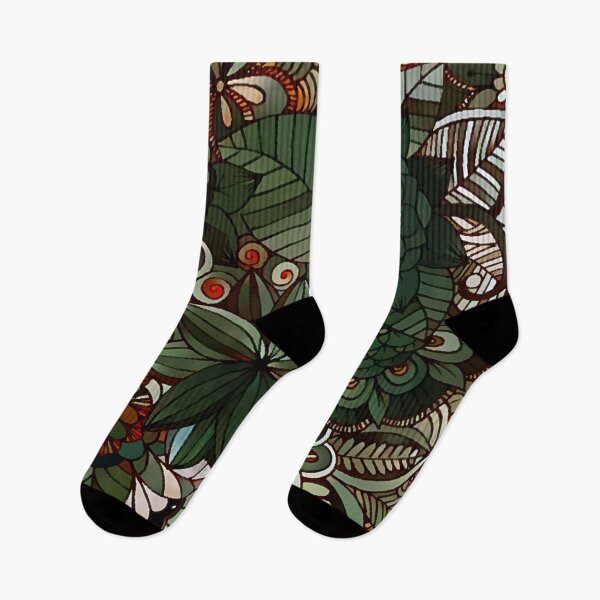 Item preview, Dark Green Flower Pattern designed and sold by ClassicalAnime.