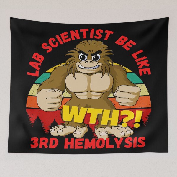 Item preview, MEDICAL LAB SCIENTIST TECH  BIG FOOT RETRO SUNSET WTH?! 3RD HEMOLYSIS FUNNY  designed and sold by Hippiesole.