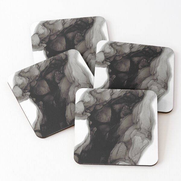 Item preview, Black Abstract 218 Modern Alcohol Ink Abstract Fluid Painting by Herzart designed and sold by herzart.