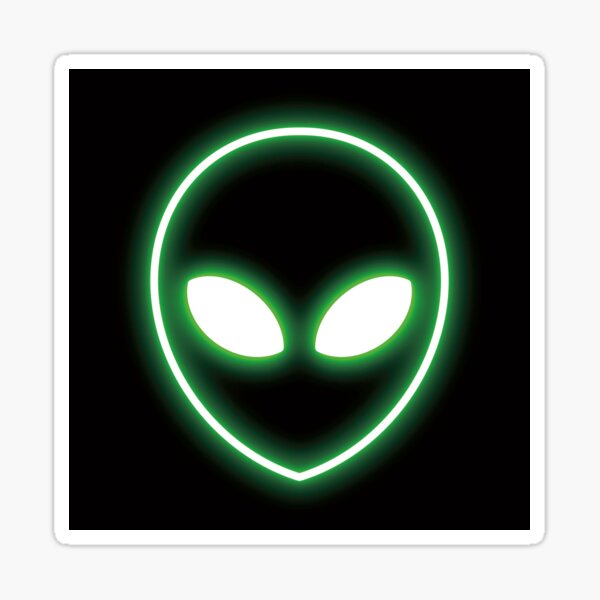 Green Neon Alien Stickers for Sale