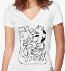 asdfmovie Tailliertes T-Shirt mit V-Ausschnitt
