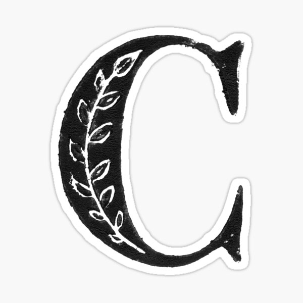 Serif Stamp Type - Letter C Sticker