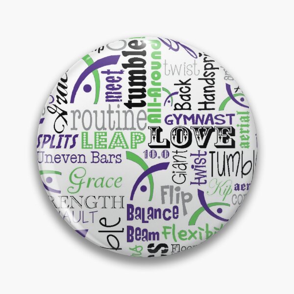 Item preview, Green Purple Gymnastics Words designed and sold by HeatherTM13.