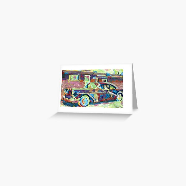 Grandma is Here! Classic car Picture by RD Riccoboni Greeting Card