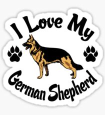 I Love My German Shepherd Tee Shirt Sticker