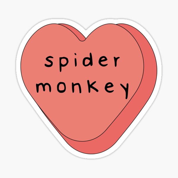 Spider Monkey Candy Heart Sticker