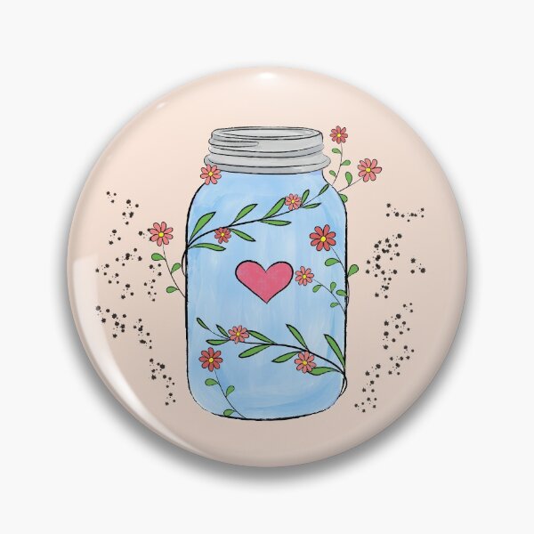 Item preview, Mason jar with flowers, leaves and a heart. designed and sold by Lizzamour.
