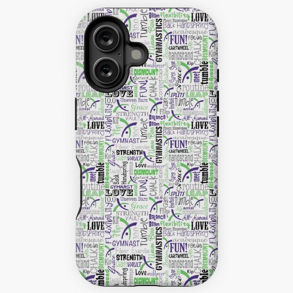 Vista previa del artículo con la obra «Impresión de palabras de gimnasia púrpura verde», diseñado y vendido por HeatherTM13.