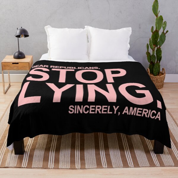 Item preview, Dear Republicans - Stop Lying - Sincerely America (pink) designed and sold by Thelittlelord.