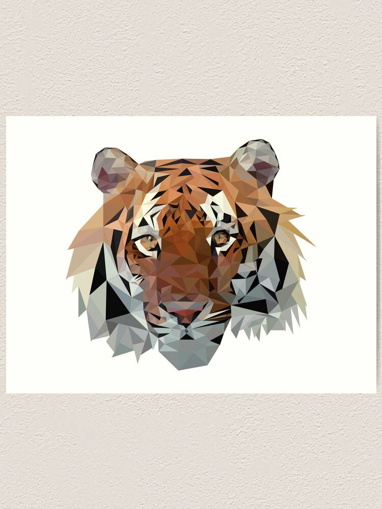 Alternate view of Geometric Tiger Art Print