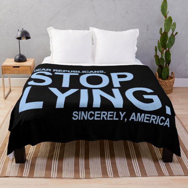 Item preview, Dear Republicans - Stop Lying - Sincerely America (blue/black) designed and sold by Thelittlelord.