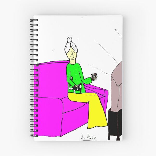Item preview, granny with cat  watching tv designed and sold by lamrvet.