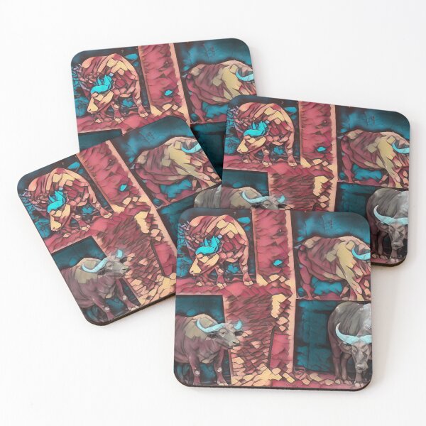 Item preview, Four Cape Buffalo At The Zoo designed and sold by mikebraun.