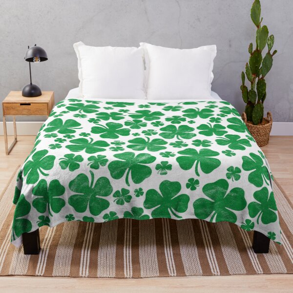 Item preview, Green Shamrocks Pattern | Four-Leafed Clover Vintage St. Patrick's Day Pattern designed and sold by Rabbitti.