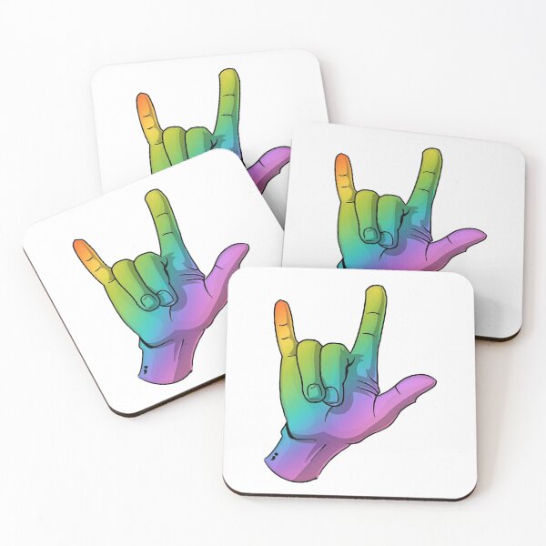 Item preview, Rainbow ILY semi-colon tattoo hand designed and sold by PSBubblyDesigns.